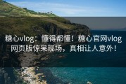 糖心vlog：懂得都懂！糖心官网vlog网页版惊呆现场，真相让人意外！
