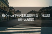 糖心vlog下载引发泪崩热议，背后隐藏什么秘密？