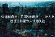 51爆料盘点：丑闻5大爆点，主持人上榜理由异常令人情绪失控