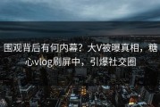 围观背后有何内幕？大V被曝真相，糖心vlog刷屏中，引爆社交圈