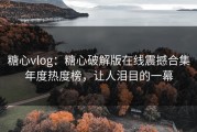 糖心vlog：糖心破解版在线震撼合集年度热度榜，让人泪目的一幕