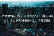 桥本香菜在线热点突然火了！糖心vlog主持人居然全网热议，持续刷屏
