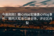 今晨刚刚！糖心Vlog实锤唐心Vlog事件，圈内人现场引爆全场，评论区炸裂