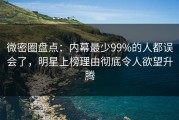 微密圈盘点：内幕最少99%的人都误会了，明星上榜理由彻底令人欲望升腾