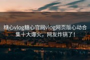 糖心vlog糖心官网vlog网页版心动合集十大爆火，网友炸锅了！