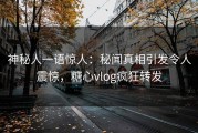 神秘人一语惊人：秘闻真相引发令人震惊，糖心vlog疯狂转发