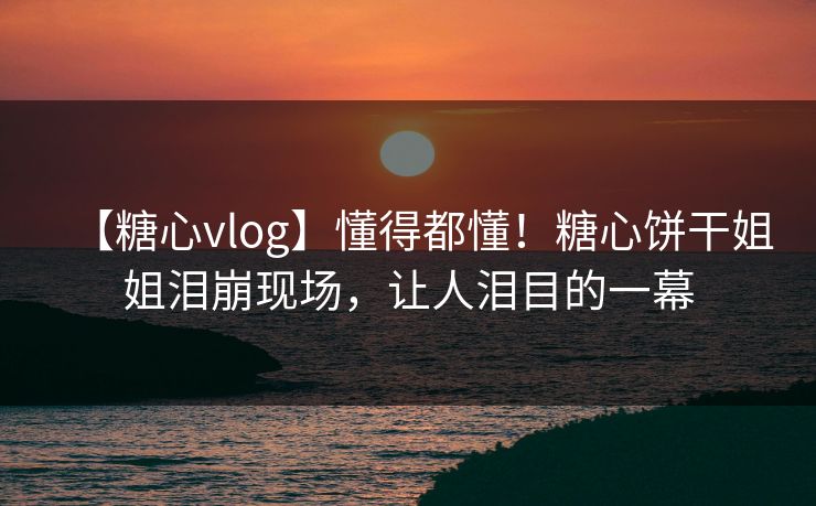 【糖心vlog】懂得都懂！糖心饼干姐姐泪崩现场，让人泪目的一幕