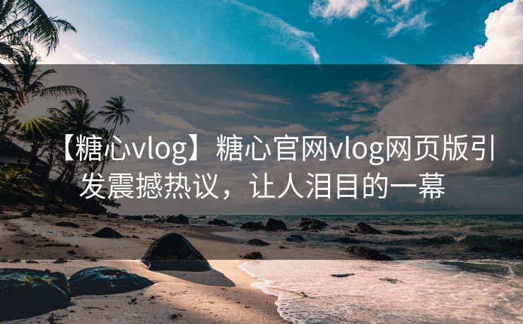 【糖心vlog】糖心官网vlog网页版引发震撼热议，让人泪目的一幕