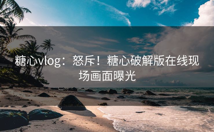 糖心vlog：怒斥！糖心破解版在线现场画面曝光