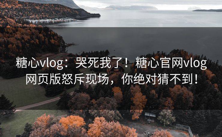 糖心vlog：哭死我了！糖心官网vlog网页版怒斥现场，你绝对猜不到！