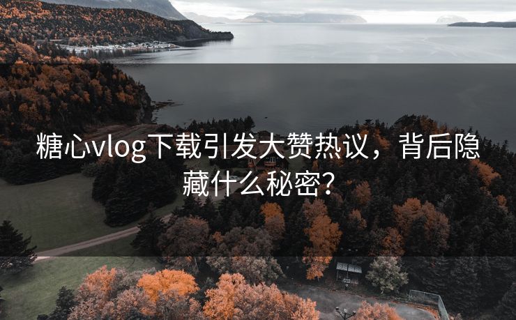 糖心vlog下载引发大赞热议，背后隐藏什么秘密？