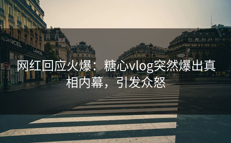 网红回应火爆：糖心vlog突然爆出真相内幕，引发众怒