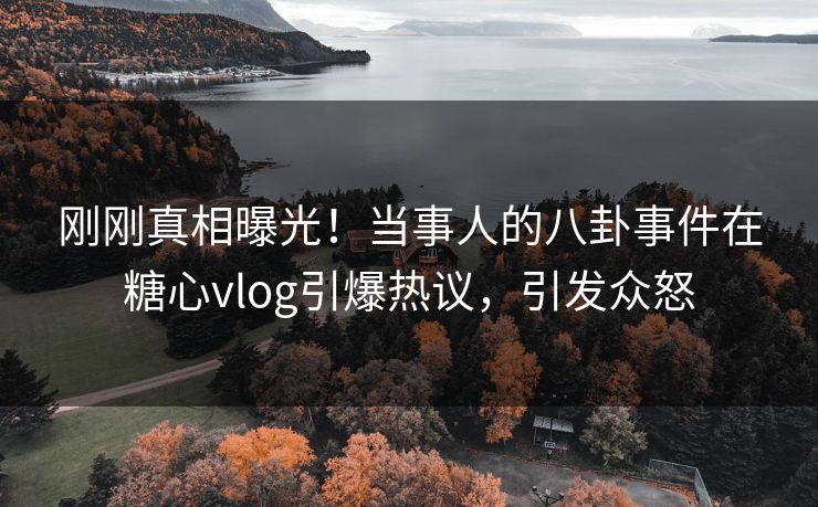 刚刚真相曝光！当事人的八卦事件在糖心vlog引爆热议，引发众怒