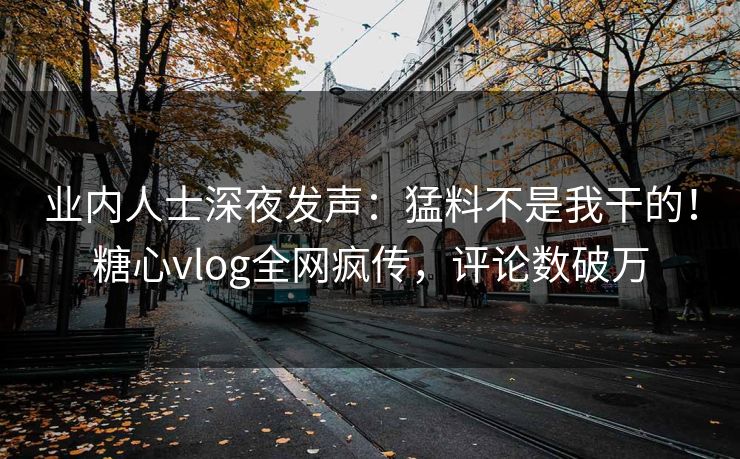 业内人士深夜发声：猛料不是我干的！糖心vlog全网疯传，评论数破万