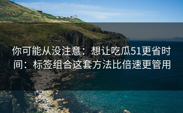 你可能从没注意：想让吃瓜51更省时间：标签组合这套方法比倍速更管用